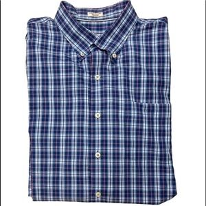Peter Millar Crown Plaid Long Sleeve Button Down Button Front Cotton